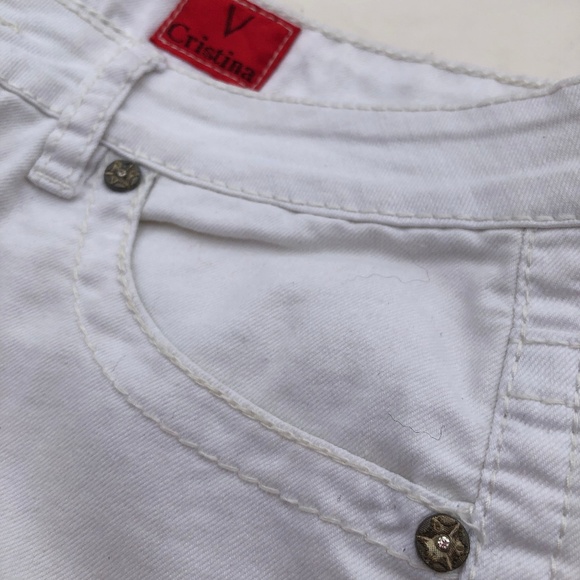 V Christina White Jeans 10 Large Medium - Picture 1 of 6